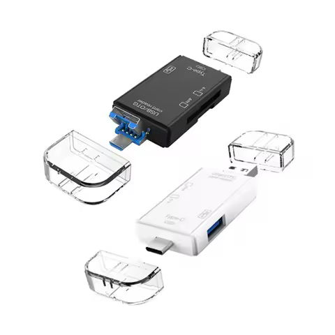 1-5Pcs 6 IN 1 USB/Micro USB/Type C To SD TF Card Reader Adapter 480Mbps USB 3.0 OTG Memory Card Read