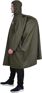 Unisex Hooded Rain Poncho for Adult,Waterproof, lightweight,Reusable& Packable, One Size Fits Most,