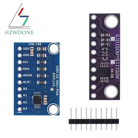 ADS1115 16 Bit I2C Module Precision ADC 4 Channel Development Board Pro Gain Amplifier 2.0V to 5.5V 