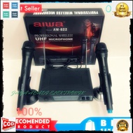 G37 AIWA NAIWA MIC WIRELESS DUAL MIK WIRELES SEPASANG MIKROPON MIKROPHONE DISPLAY SOUNDBEST MICROPHO