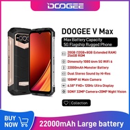 【Official shop】World Premiere DOOGEE V Max Rugged Smartphone 5G Rugged Phone 22000mAh,12GB(+8GB Extend )+256GB Cellphone 108MP Camera Smartphone 120Hz Dimensity 1080 Mobile Phone Hi-Res 20MP Night Vision Cell Phone