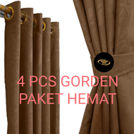 4 PCS GORDEN EMBOSS POLOS MINIMALIS JENDELA TIRAI PINTU PENDEK DAN PANJANG