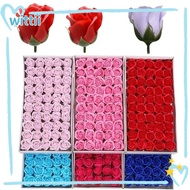 WITTII 50Pcs Soap Rose Flower, Handmade Three Layer Rose Foam Rose, Creative Wreath Making Realistic