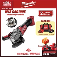 MILWAUKEE  M18 FUEL™ 100mm Angle Grinder M18 CAG100X-0 M18CAG M18 CAG With Slide Switch M1218FC Charger M18B12 Battery