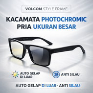 Kacamata Photocromic Volcom Kotak Full Rim Hitam Ukuran Besar untuk Pria