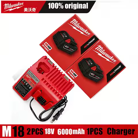🔋Milwaukee m18 battery, bateria lifepo4 M18B6,5000mAh lithium battery XC48-11-1860 Original milwauke