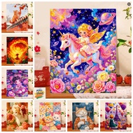 Frame - 32*40/40*50cm/50-60cm - 3D ANIMATED coloring by number painting with frame, brush, paint