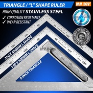 STAINLESS STEEL TRY TRIANGLE SQUARE ANGLE RULER L SHAPE RULER AND TRIANGLE SQUARE RULER / L RULER