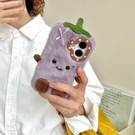 Plush Cute Purple Hands Feet Eggplant iPhone1615 Suitable for 13/14pro max Phone Case Cover 12