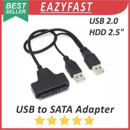 USB to SATA Converter Adapter Reader HDD SSD Laptop 2.5 Inch 2 Power Ports