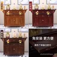 🚢New Buddha Niche Altar Buddha Shrine Household Modern Style Incense Burner Table Simple Solid Wood Desk Altar Cabinet B