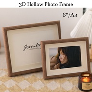 6"/A4 Wooden Photo Frame Picture Frame Hollow Frame 3D Frame Bingkai Gambar Frame Bingkai Foto Gamba