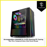 Armaggeddon KAGAMI K-2 ATX Gaming PC Casing See-Thru Tempered Glass Side Panel Design