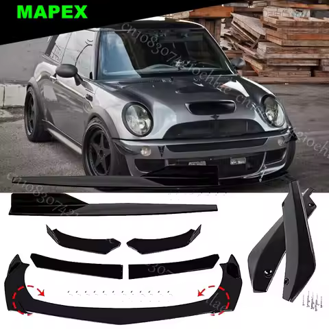 Front Bumper Lip Spoiler Splitter+Side Skirts For Mini Cooper S R53 R56 R60 F56