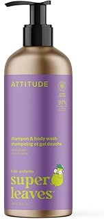 ATTITUDE Shampoo and Body Wash for Kids, EWG Verified Hair and Body Cleanser, Dermatologically Teste