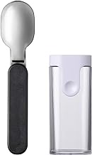 Mepal - Ellipse folding spoon - Reusable spoon to take with you - Folding spoon for yoghurt cups - Travel cutlery - Includes storage case - Stainless steel - Nordic black