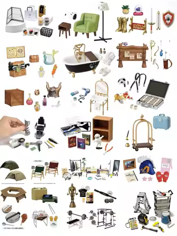 Miniature Food Play Mini Cinema Scene Miniature Gym Fitness Equipment Mini Audio Miniature Camping S