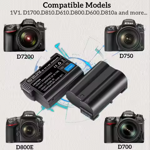 EN EL15 7 0V 3500mAh Digital Camera Battery for Nikon D850 D7500 1 V1 D500 D600 D610 D750 D800 D810 