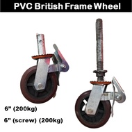 PVC FRAME WHEEL 6“ (200kg), 6" (screw ) (200kg) SCAFFOLDING WHEEL