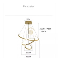 Lampu Hias Gantung Ring/Lampu Gantung 3 Ring 3 Susun/3 Ring Led3 Warna