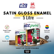 KCC Paint SATIN GLOSS ENAMEL 5L (WHITE/COLOUR) Wood & Metal Satinwood/Gardex/Odourlite Soft Matt/Cat