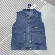 แจ็คเก็ตยีนส์แขนกุด jacket  denim jeans ดีเทล 2 กระเป๋าหน้า เนื้อผ้าดี #MO8005