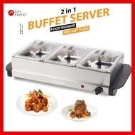 [Chef Recommended] Stainless Steel 3 Tray Buffet Food Warmer | Buffet Server | Food Warmer | Party E