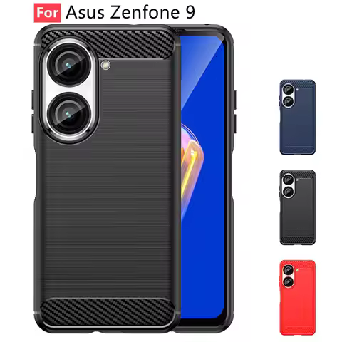 For Asus Zenfone 9 Case Cover For Asus Zenfone 9 Cover Bumper Shockproof TPU Carbon Fiber Case Asus 