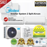 MIDEA System 2 - MAE-3M25E + MSEID-09x2 ALL EASY PRO Inverter Aircon R32 Gas 5ticks ✔✔✔✔✔