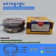 แหวนลูกสูบ TOYOTA 2J รุ่น 3ร่องแหวน DIA 88mm. (SJT10050ZY) 1ชุด