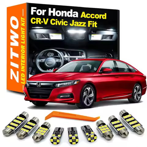 ZITWO No Error LED Interior Light Kit For Honda Civic CR-V CRV Accord Fit Jazz MK 1 2 3 4 5 6 7 8 9 