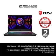 MSI Katana 15 B12VGK-047MY 15.6" 144Hz Gaming Laptop Black (i7-12650H, 16GB, 1TB, RTX4070, Win11H)