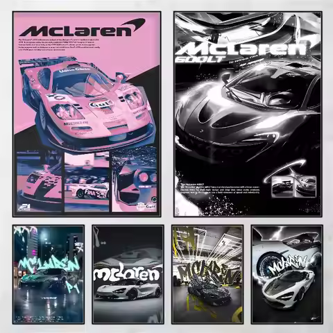 1PC Luxury Super Car M-Mclaren P1 GTR Poster Self-adhesive Art Waterproof Paper Sticker Coffee House