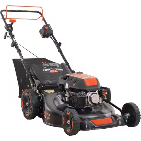 Mower with Electric Start 6 Speed CVT High Wheel 3-in-1 US Shipping 24 Inch 201cc Self Propelled Wal