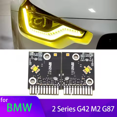 for BMW G87 G42 M2 G87 218i 220i 230i M240i 220d CSL Yellow DRL Angel Eye LED Board Style Daytime Ru