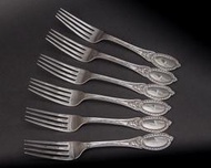 1859年專利TIFFANY純銀餐叉7 3/8吋單支 銀湯匙