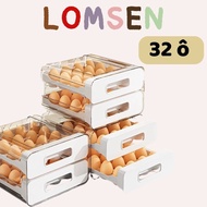 LOMSEN 2-compartment Egg Tray for refrigerator, keeps eggs clean without falling, tray with handle