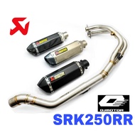 Akrapovic Exhaust QJMotor SRK250RR Full System Piping Stainless Steel Akra Long Muffler Ekzos Manifo