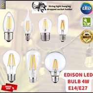 LED Edison Bulb ST64 G95 C35 G45 A60 chris 4W LED Bulb E27 E14 Energy Saving Light Bulb LED Candle B