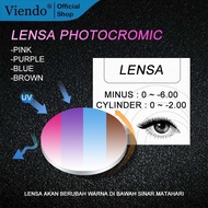 1.56 Index Lens Minus Normal Photopink Photopurple Photoblue Photobrown UV400