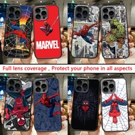 for iPhone SE 7 8 Plus XR XS Max dull polish Protective lens soft Case G128 Marvel Spiderman