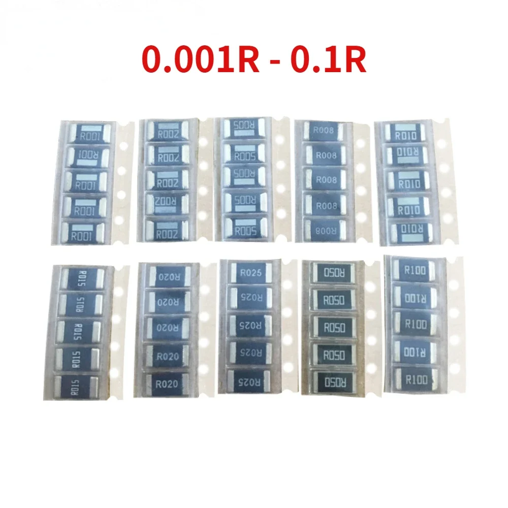 50PCS 2512 SMD resistor kit 1% precision Alloy Resistance New Chip Resistance R001 R002 R005 R008 R0