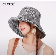 [CACUSS] 2025 Spring Summer Officially Authorized Sunscreen UPF50+Outdoor Big Brim Plaid Sunshade Bu