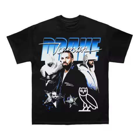 Drake "Iceman" Owl Retro T-Shirt Men Women 90s Hip Hop Rapper Fan Streetwear Graphic Tee Casual Cott