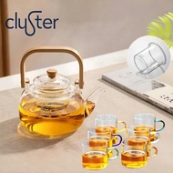 Teapot Cup Set, Glass Tea Set, Household Teapot, Six Color Glass Cup Set, Teapot Set