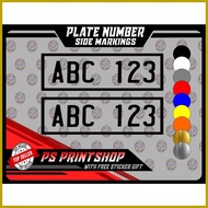 ◿ ❂ ℡ Multicab,  Plate Number Side Marking Sticker Decals Durable and High Quality