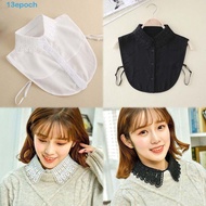 EPOCH Lace Fake Collar, White Black Shawl Detachable Front Tie, Universal Elegant Vintage Iris Blous