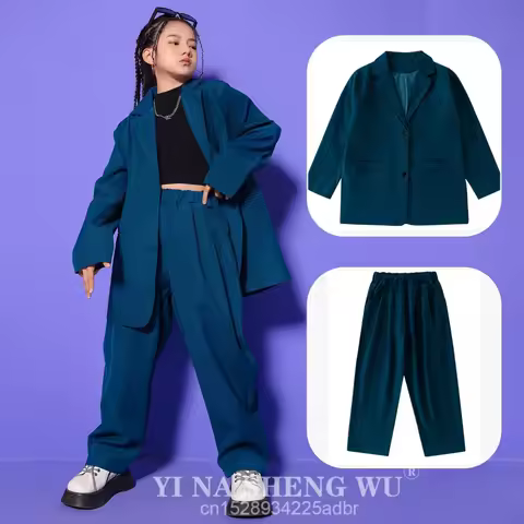 Girl's Jazz Costumes Handsome Suit Hip Hop Hip Hop Hip Hop Catwalk Stage Fashion Costume Suit Jazz D