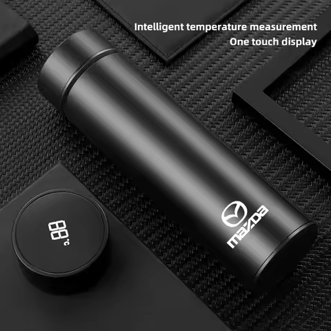 500ML Temperature Display Thermos Cup Stainless Steel Divided Thermos Bottle For Mazda 3 6 CX5 2 CX3