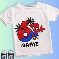 Hot Sale  Kid Number 2 3 4 5 6 7 8 9 Spiderman Theme Tshirt Personalized Name Free Birthday Boy T-Sh